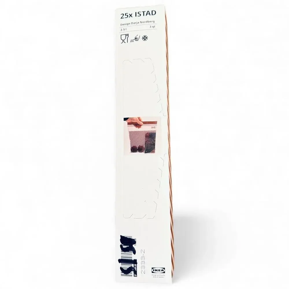 IKEA ISTAD Red Stripe Resealable Bags 3 qt (Set of 2) 50 Bags